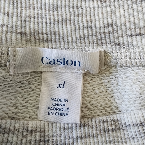 SWEATSHIRT CASLON NWT Grey White Tunic Long Sleeves Lightweight Size X-Large - Picture 3 of 8